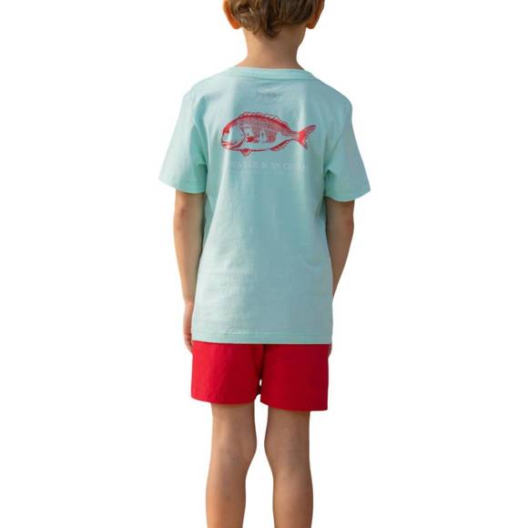 NEW SALTWATER BOYS CO. snapper pocket tee in mint - Picture 3 of 3
